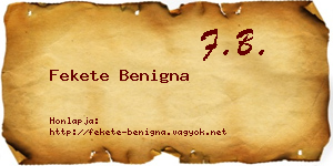 Fekete Benigna névjegykártya